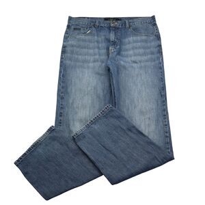 Calvin Klein Pants Mens 38 Blue High Rise Flat Front Relaxed Straight Jeans